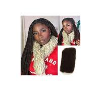 Uso quotidiano Capelli umani sciolti per trecce afro crespi e ricci, 50 g/pacchetto, per estensioni di micro-loc(nero marrone, 16 pollici)