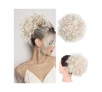 Uso quotidiano delle feste Chignon Afro Puff Riccio Crespo Capelli Sintetici Coda di Cavallo con Coulisse Clip In Extension Corto Posticci(60)