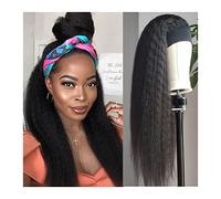 Uso quotidiano delle feste Mezze parrucche dritte senza colla Parrucca for capelli umani con fascia for for Parrucche for Yaki brasiliana for donne nere(180 Density,26 inch)