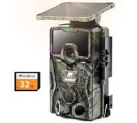 usogood Fototrappola Solare 4K 48 MP, Batteria al Litio da 2600 mAh Integrata, Fototrappola Notturna con Visione Notturna Attivata dal Movimento, Includere Scheda di Memoria da 32 GB IP66 Impermeabile