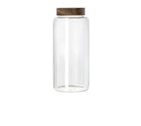 USOHJZ 1.25/1.95/2.5/3.4L Barattolo di Caramelle di Vetro Rotondo Barattolo di Conservazione degli in Legno Cucina Chicchi for Snack A Casa per Dolci(3.4L)
