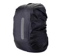 USOHJZ 2 Pezzi di coprizaino Impermeabile con Strisce Riflettenti, Leggero, 46-110 g, Rivestimento Argentato(Black-S(18L-25L))