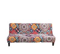 USOHJZ Copridivano futon senza braccioli, copridivano pieghevole elasticizzato con fondo elastico, stampato e aderente(Color 7,M 160-190cm)