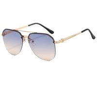 USOHJZ Occhiali da sole donna con montatura in metallo e doppio raggio classico(Color2)