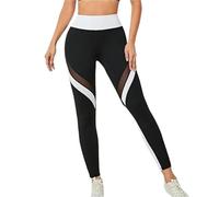 USOHJZ Pantaloni da Yoga in Rete a Vita Alta, Leggings in for Addominali, in for Fitness Uniti for Esterni per Fitness(XL)