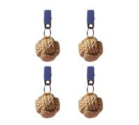USOHJZ Pesi for tovaglie a Sfera Rotonda in Cotone e Lino da 4 Pezzi con Clip in Metallo for stabilizzare Il Tessuto Durante i pasti Gli Eventi all'aperto(Brown)