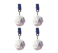 USOHJZ Pesi for tovaglie a Sfera Rotonda in Cotone e Lino da 4 Pezzi con Clip in Metallo for stabilizzare Il Tessuto Durante i pasti Gli Eventi all'aperto(White)