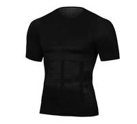 USOHJZ Uomo Body Toning T-Shirt Compression Shirts Postura Correttore Canotta Pancia Dimagrante Biancheria Intima Correttiva(Black,M)
