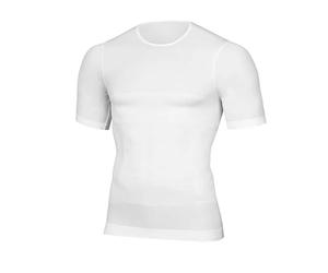 USOHJZ Uomo Body Toning T-Shirt Compression Shirts Postura Correttore Canotta Pancia Dimagrante Biancheria Intima Correttiva(White,2XL)