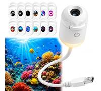 Usper Proiettore Galassia Soffitto Galaxy Projector Night Light, Plug-And-Play Hd Star Projector Proiettore Di Stelle 2 In 1, Rotazione A 360° Luminosità Regolabile (12 Pellicole per Proiezione)