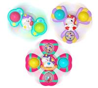 Usrela 3 Pezzi Bambini Giocattoli per Seggiolone Ventosa, Sensoriali per Bambini, Giocattoli per Il Bagno del Bambino, Regalo di Compleanno per 1 2 3 Anni Ragazze