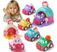 usrela Giocattoli per auto di esca per bambina 1 2 anni, regali di compleanno per bambina giocattoli 3 4 anni, regalo di compleanno per 2 3 anni, set di auto con proiettili per 12-18 mesi