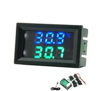 USRRMPBC 1 pz 4V-30V 0,56 Pollici Mini LED Doppio Display Digitale sensore di Temperatura con NTC sonda Metallica Impermeabile Tester di Temperatura for Interni(Blue Green Ring)