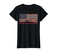 USS Arizona BB-39 Battleship USA Bandiera Americana Maglietta, Donna, Nero, M