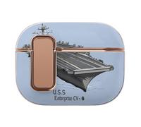 USS Enterprise CV 6 WWII Aircraft Carrier Custodia stampata compatibile per Airpods Pro 2 Custodie auricolari Custodie protettive per auricolari