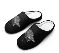 USS Enterprise CV 6 WWII Aircraft Carrier Pantofole da uomo casual slip on calde scarpe da casa con suola in gomma per interni ed esterni, Stile:, 11-12（44-45）