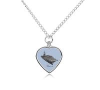 USS Enterprise CV 6 WWII Aircraft Carrier Urna Collana per ceneri Cuore Gioielli Ciondolo Pet Cremazione Memorial Collana