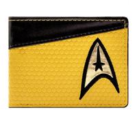 USS Starfleet Emblem Final Frontier Command Uniform Portafoglio/Portamonete Bi-Fold Tasca per Monete & Porta-Carte, Giallo