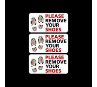 USSP&S - 3 adesivi con scritta "Please Remove your shoes" [lingua inglese]