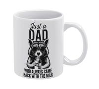 Ust A Dad Who Always Came Back with The Milk White Tazza da caffè in ceramica 325 ml, tazza da tè stampata su entrambi i lati con manico ergonomico a C, fondo ispessito, in porcellana, per casa