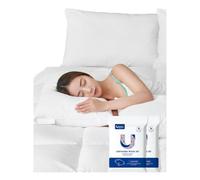 USTEL Biancheria da letto per hotel - Grandi lenzuola da 230 x 200 cm usa e getta con 2 federe - Perfetto per viaggi e soggiorni più lunghi - Biancheria da letto morbida, traspirante e igienica (2)