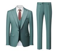 USTZFTB ompleto da uomo slim fit con risvolto a punta con un bottone, smoking per matrimonio, sposo, lavoro, banchetto, A02 En8, L