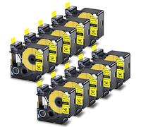 USUPERINK - Confezione da 10 nastri per etichette industriali flessibili in nylon nero su giallo, compatibili con DYMO 18491, 19 mm 3/4" x 11,5" per cavi per Rhino 4200 5200 5000 6000 etichettatrice