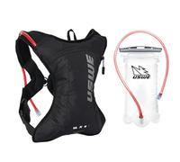 USWE Outlander XC 2L - Zaino idrico per corsa, escursionismo, con sacca d'acqua (1,5 litri), Hydropack per uomini e donne, zaino per attrezzatura e attrezzatura per ciclismo, MTB (nero, 2L)