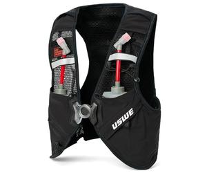 USWE Pace - Gilet da corsa con 2 UltraFlask da 500 ml, zaino per uomo e donna (8L, nero, L)