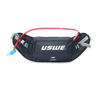 USWE Zulo Hydration - Marsupio per l'idratazione, con organizer e tasche laterali, cintura anti-rimbalzo (nero carbonio, 2L)