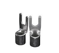 UT UT4-4/5/6/8/10 4mm2 Cavo di collegamento in rame U Forcella Connettore elettrico Capocorda a forcella Nudo Non isolato A crimpare(UT 4-8 (Copper),Quantity-50Pieces)