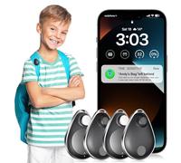 Utag - Localizzatore GPS per bambini, confezione da 4, etichetta di sicurezza, funziona con Apple Find My (solo iOS), modalità smarrito, dispositivo anti-rimozione con certificazione MFi