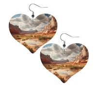 Utah Desert Wonders - Orecchini a forma di cuore, 2 pezzi, eleganti e leggeri, per donne e ragazze, taglia unica, in pelle, senza pietre preziose