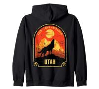 Utah Live Love Esplora Il Design angosciante del Lupo Felpa con Cappuccio