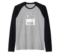 Utah, Mappa, con, Orizzonte, Stati Uniti, Maglia con Maniche Raglan