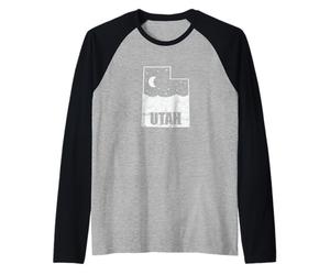 Utah, Mappa, con, Orizzonte, Stati Uniti, Maglia con Maniche Raglan