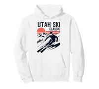 Utah Ski Classic Vintage Sci Amante Sci Tramonto Grafica retrò Felpa con Cappuccio