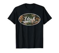Utah State Outdoors Camouflage Throwback Design Maglietta