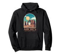 Utah Vintage Retro Hiking Camping Arches National Park Felpa con Cappuccio