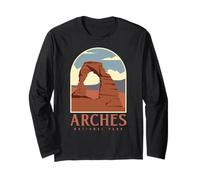 Utah Vintage Retro Hiking Camping Arches National Park Maglia a Manica
