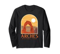 Utah Vintage Retro Hiking Camping Arches National Park Maglia a Manica