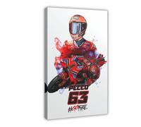 utahcr Pecco Francesco Bagnaia Ducati MotoGP - Poster su tela, per camera da letto, decorazione paesaggio, ufficio, decorazione della stanza, regalo, 30 x 45 cm