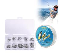 Utapossin Lenza da Pesca Resistente agli Strappi, 100 m, Filo di Nylon Trasparente, Resistente agli Strappi, Linea da Pesca (8.0 Tipo 0.45 mm) con Set di Accessori per la Pesca