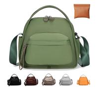 Utaseti Veluna Borsa a tracolla Veluna, borsa a tracolla da donna, grande capacità, solida con cerniera, per pendolari, viaggi, Verde, All-match