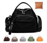 Utaseti Veluna Borsa a tracolla Veluna, borsa a tracolla da donna, grande capacità, solida con cerniera, per pendolari, viaggi, nero, All-match