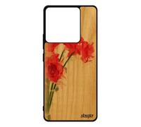 utaupia Coque Bois pour Redmi Note 13 Pro 5G Silicone Bouquet de fleurs housse Floral de protection Original Narciso Femme Rouge Nature pour Xiaomi
