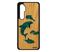 utaupia Coque Silicone mi Note 10 Lite Bois Delfino Design TPU Case Frassino Animali Ocean Marin Nature mer Animal Portable 4G focena Xiaomi