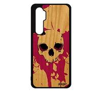 utaupia Cover in Legno Silicone Testa di Morte per Mi Note 10 Lite Inferno Smartphone Emo Colorato Macchia Pittura Telefono Made in France per Xiaomi