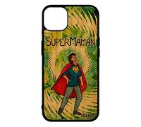 utaupia Cover in legno Super Mamma, per Apple iPhone 14+ Plus e Silicone Verde Case Heros Umorismo Regalo di Natale Custodia Testo Mere fumetti Rigida