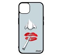 utaupia Cover in silicone per iPhone 14+ Plus da donna, morbida, bocca, fatale, labbra di protezione, colore: rosso bacio amore sigaretta